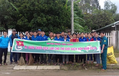 Huyện Đoàn ra quân hưởng ứng chiến dịch làm cho thế giới sạch hơn 