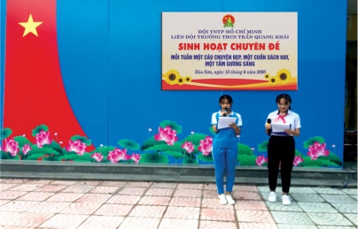 Hội đồng Đội huyện tổ chức hoạt động tuyên truyền “Mỗi tuần một câu chuyện đẹp, một tấm gương sáng, một cuốn sách hay”