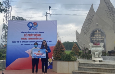 HỘI ĐỒNG ĐỘI HUYỆN TRAO TẶNG CÔNG TRÌNH MĂNG NON NHÂN KỶ NIỆM 90 NĂM NGÀY THÀNH LẬP ĐOÀN TNCS HỒ CHÍ MINH
