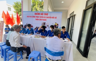 NGÀY HOẠT ĐỘNG CAO ĐIỂM TÌNH NGUYỆN HỖ TRỢ NGƯỜI DÂN THỰC HIỆN DỊCH VỤ CÔNG TRỰC TUYẾN, TUYÊN TRUYỀN VĂN HÓA CÔNG VỤ TRONG THÁNG THANH NIÊN 2023