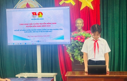 ĐỘI TUYÊN TRUYỀN MĂNG NON HUYỆN HÒA VANG: TỔ CHỨC SINH HOẠT VỚI CHỦ ĐỀ “CÁC KỸ NĂNG TUYÊN TRUYỀN PHÒNG CHỐNG TAI NẠN THƯƠNG TÍCH, ĐUỐI NƯỚC, XÂM HẠI Ở TRẺ EM HIỆN NAY” 